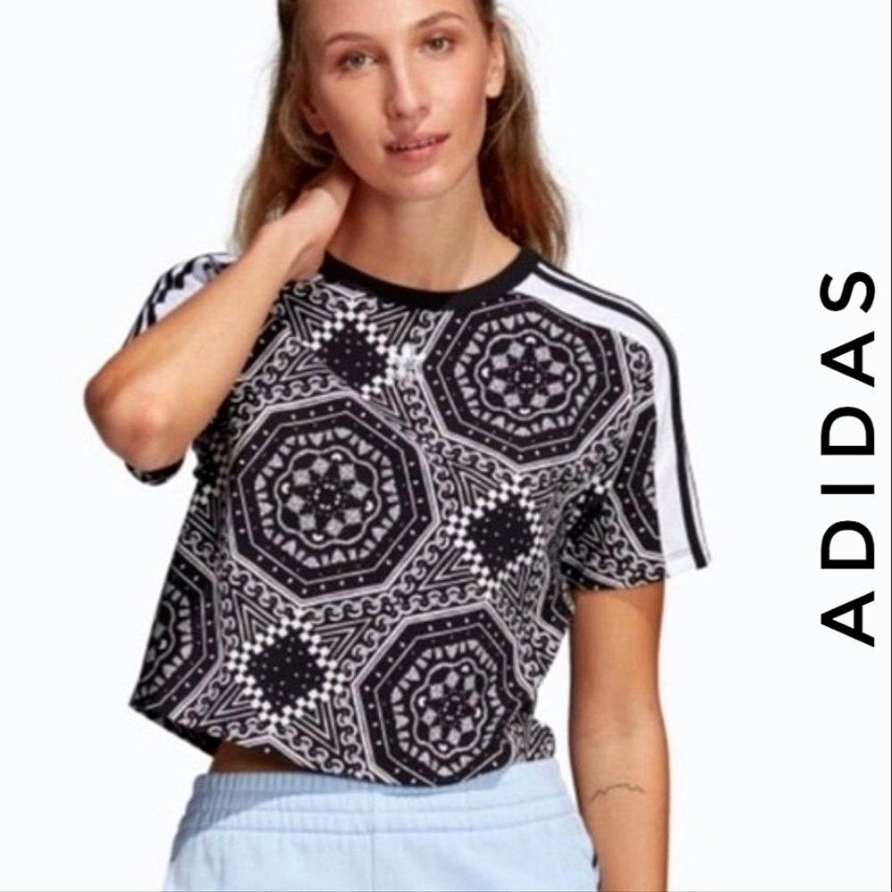 Adidas | Women's Black Crop T-shirt - Picture 1 of 5